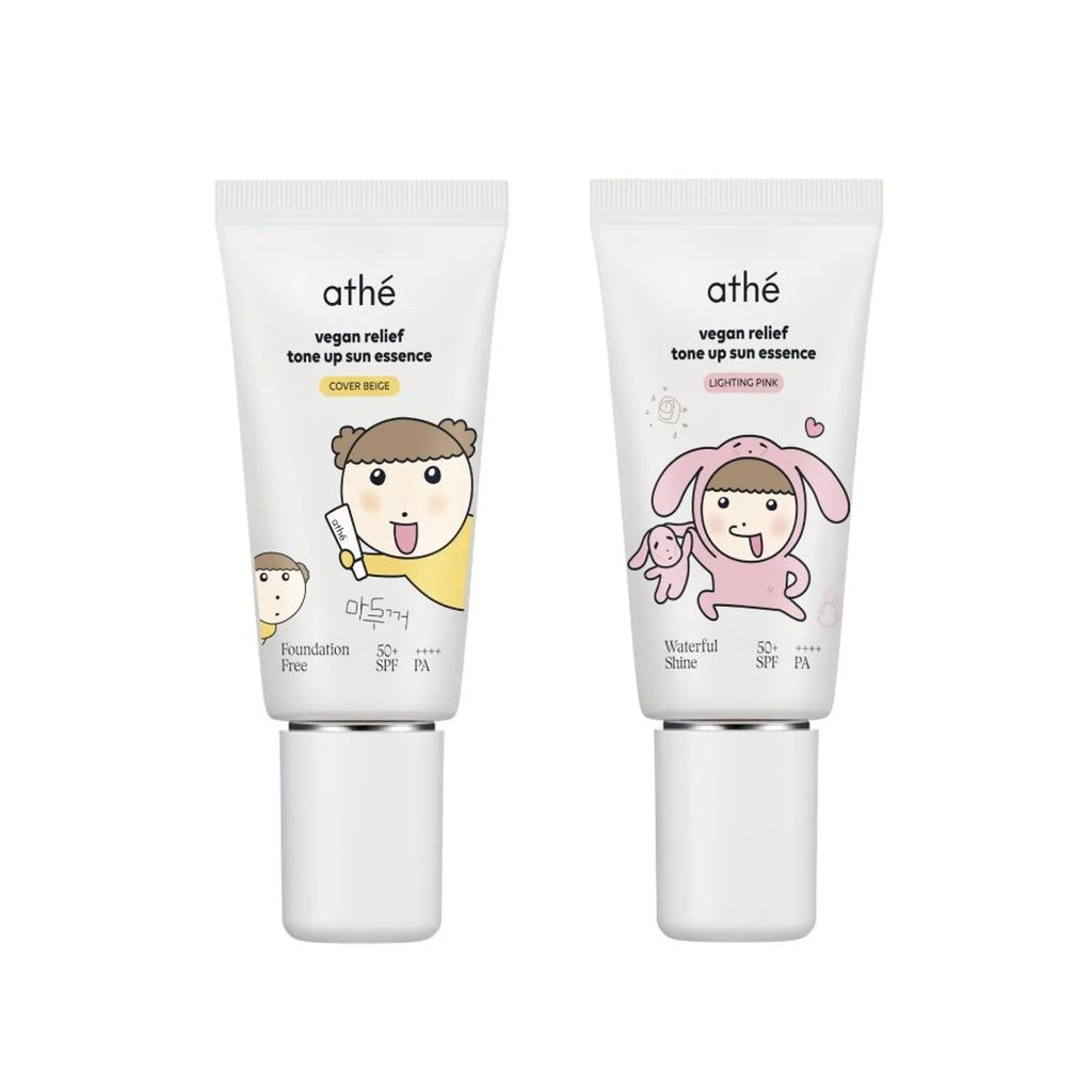 athe Vegan Relief Tone Up Sun Essence SPF50+ Light Pink 1+1 Set (50ml+50ml)
