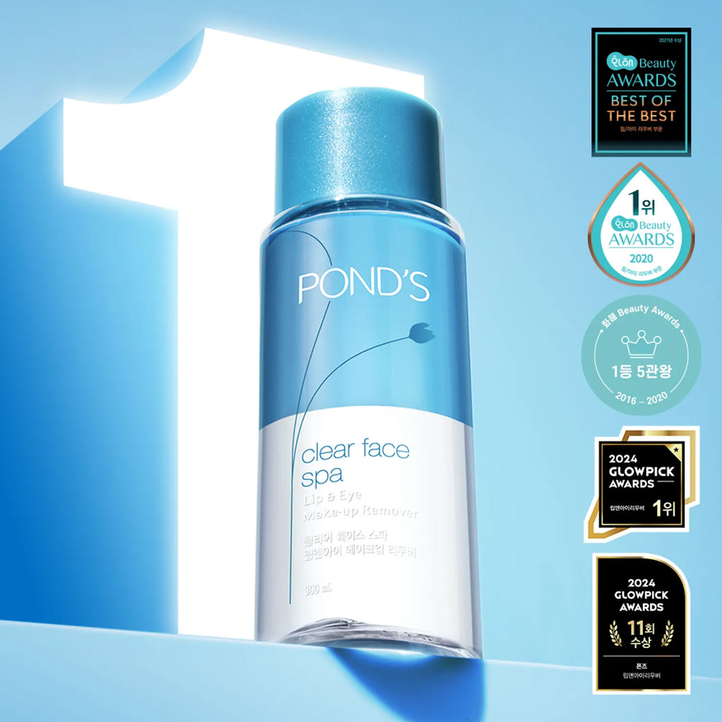POND'S Clear Face Spa Lip & Eye Make-up Remover 300ml Set (+Remover 50ml+Pack Cleanser 15ml)