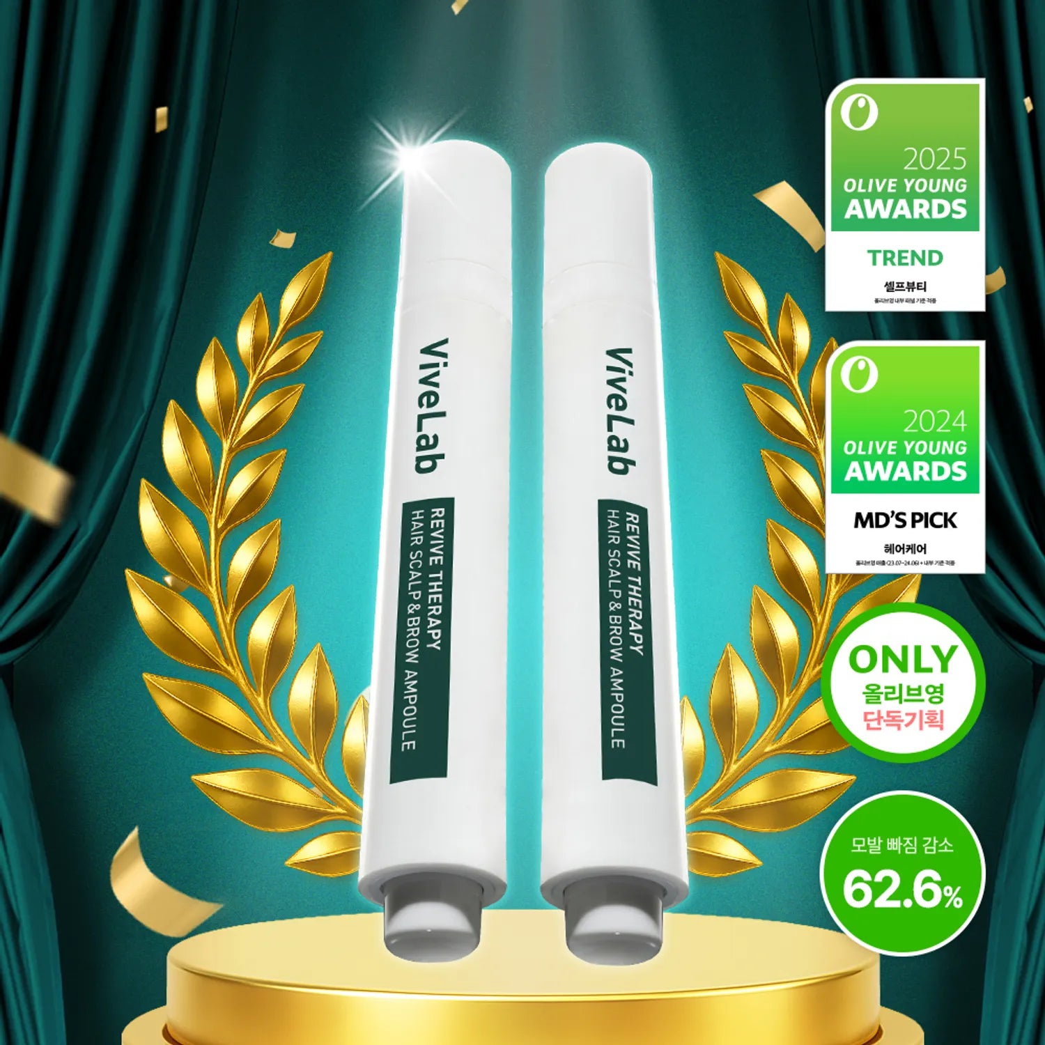 ★2025 Awards★ vivelab Revive Therapy Hair Scalp & Brow Ampoule Double Set