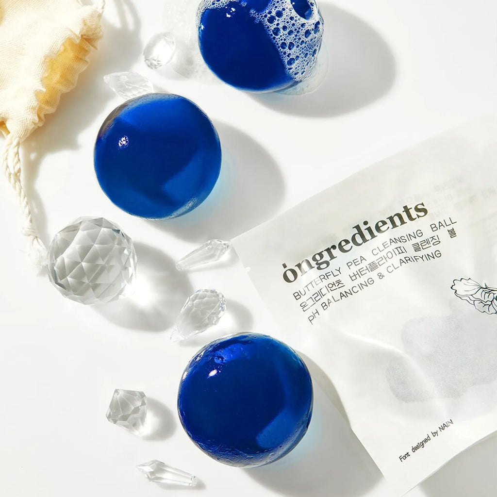 ongredients Butterfly Pea Cleansing Ball