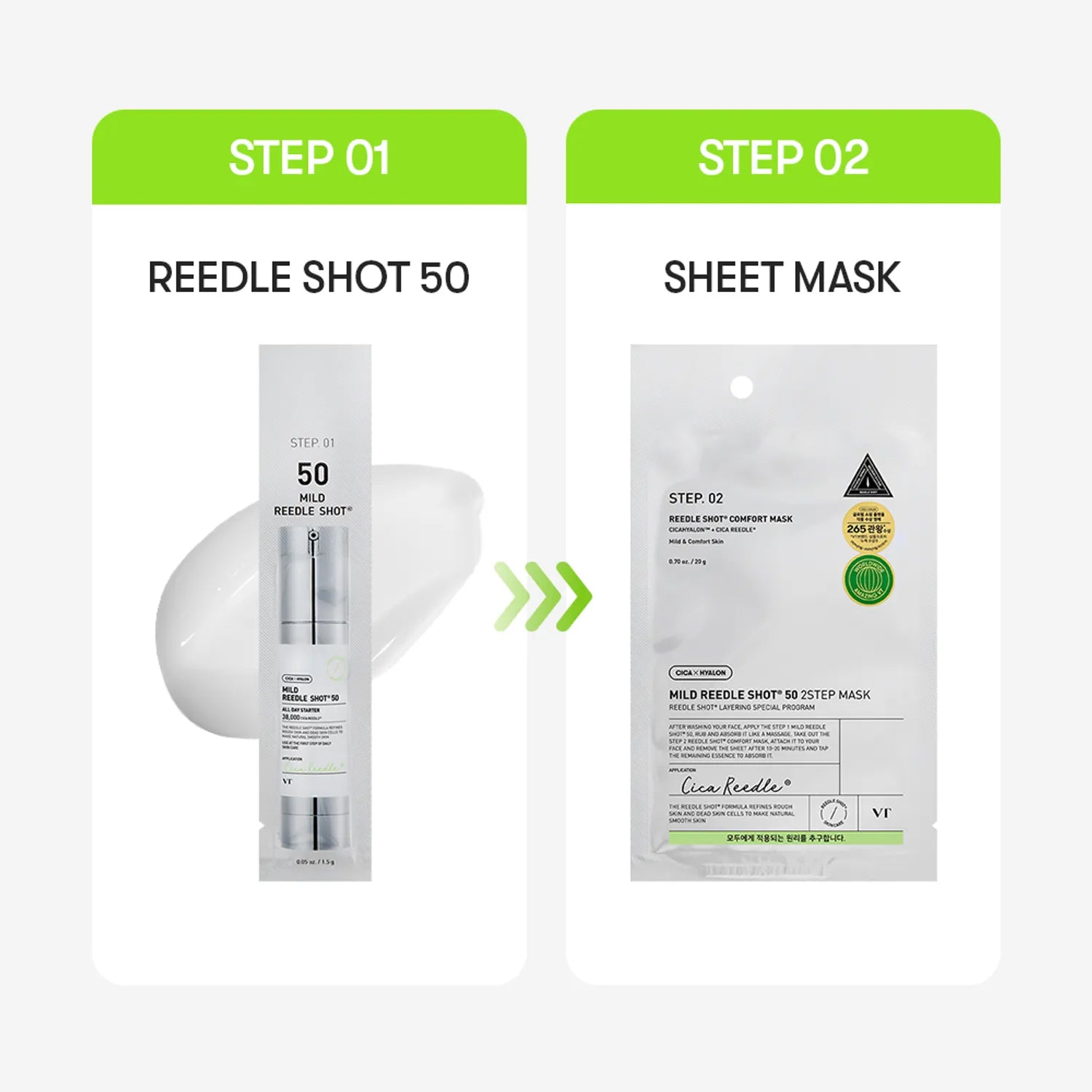 VT Mild Reedle Shot 2 Step Mask Sheet 1ea