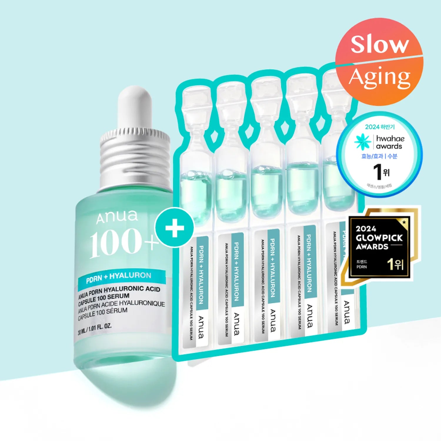Anua PDRN Hyaluronic Acid Capsule 100 Serum 30ml Set (+1ml*5ea)