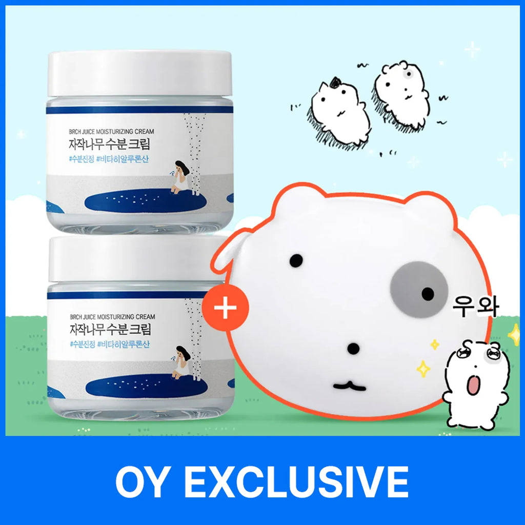 [NUNMEONGI EDITION] ROUND LAB Birch Juice Moisturizing Cream 80ml Double Pack (+Soft Pouch)