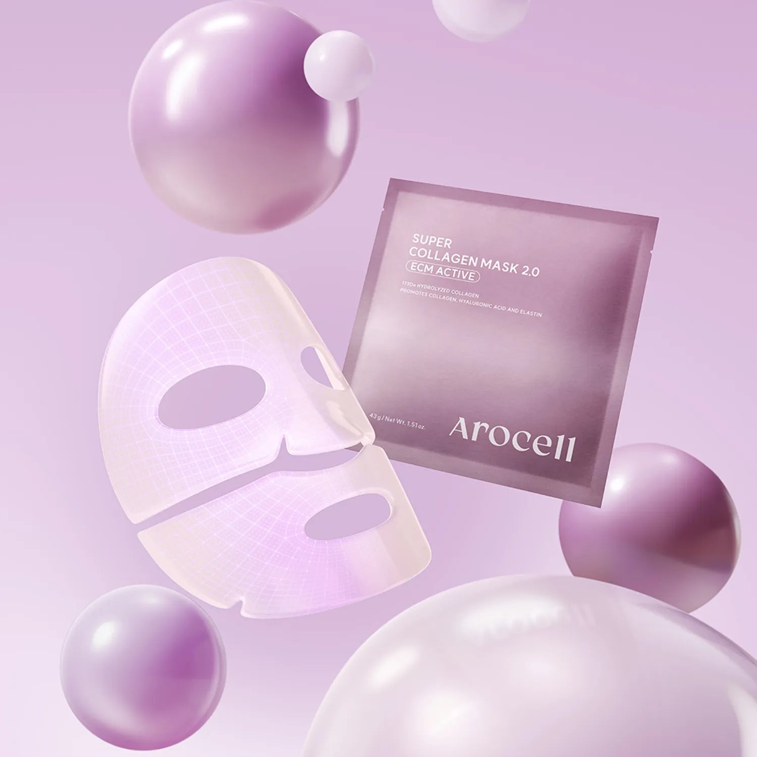 AROCELL Super Collagen Mask 2.0 ECM Active 3ea Set (+1ea)