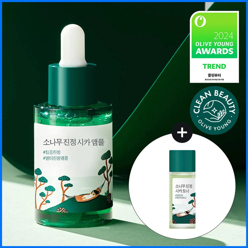 ROUND LAB Pine Calming Cica Ampoule 30ml Set (+Toner 20ml)