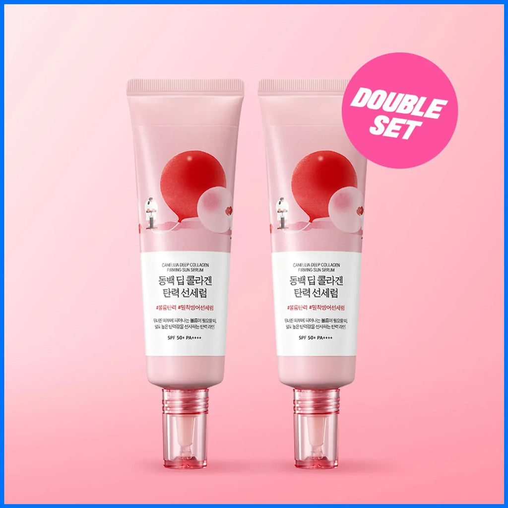 ROUND LAB Camellia Deep Collagen Firming Sun Serum 50ml+50ml Set