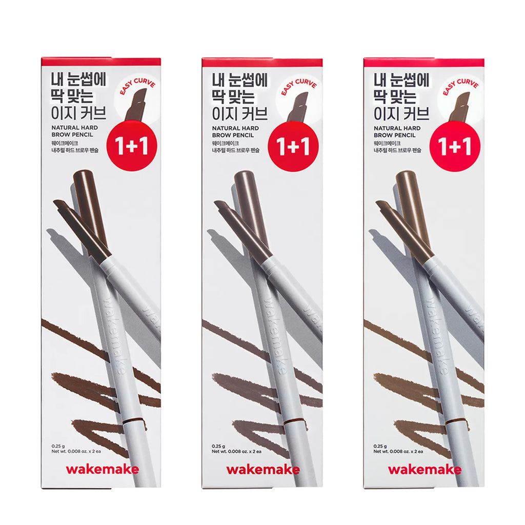 WAKEMAKE Natural Hard Brow Pencil 1+1 Set