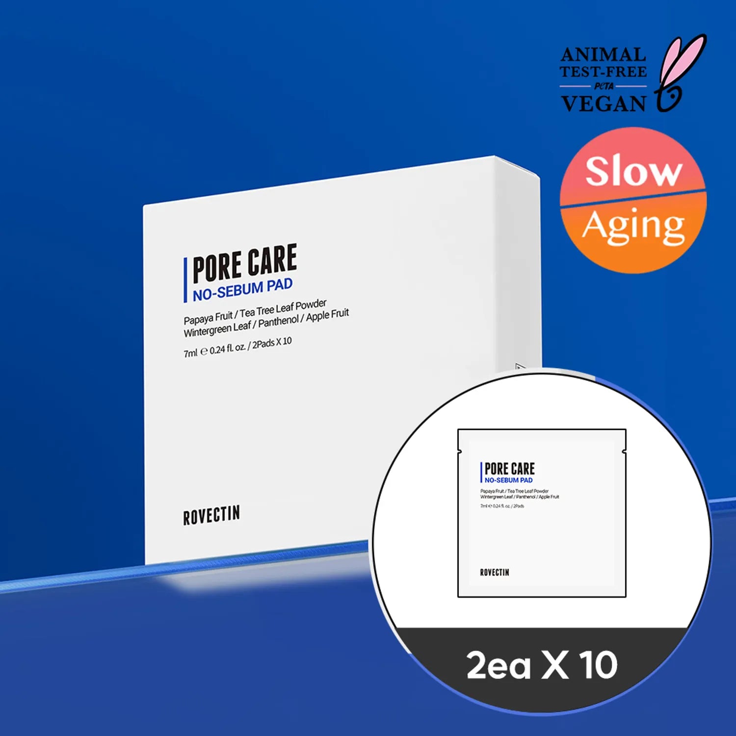 ROVECTIN Pore Care No Sebum Pad Portable (20P)