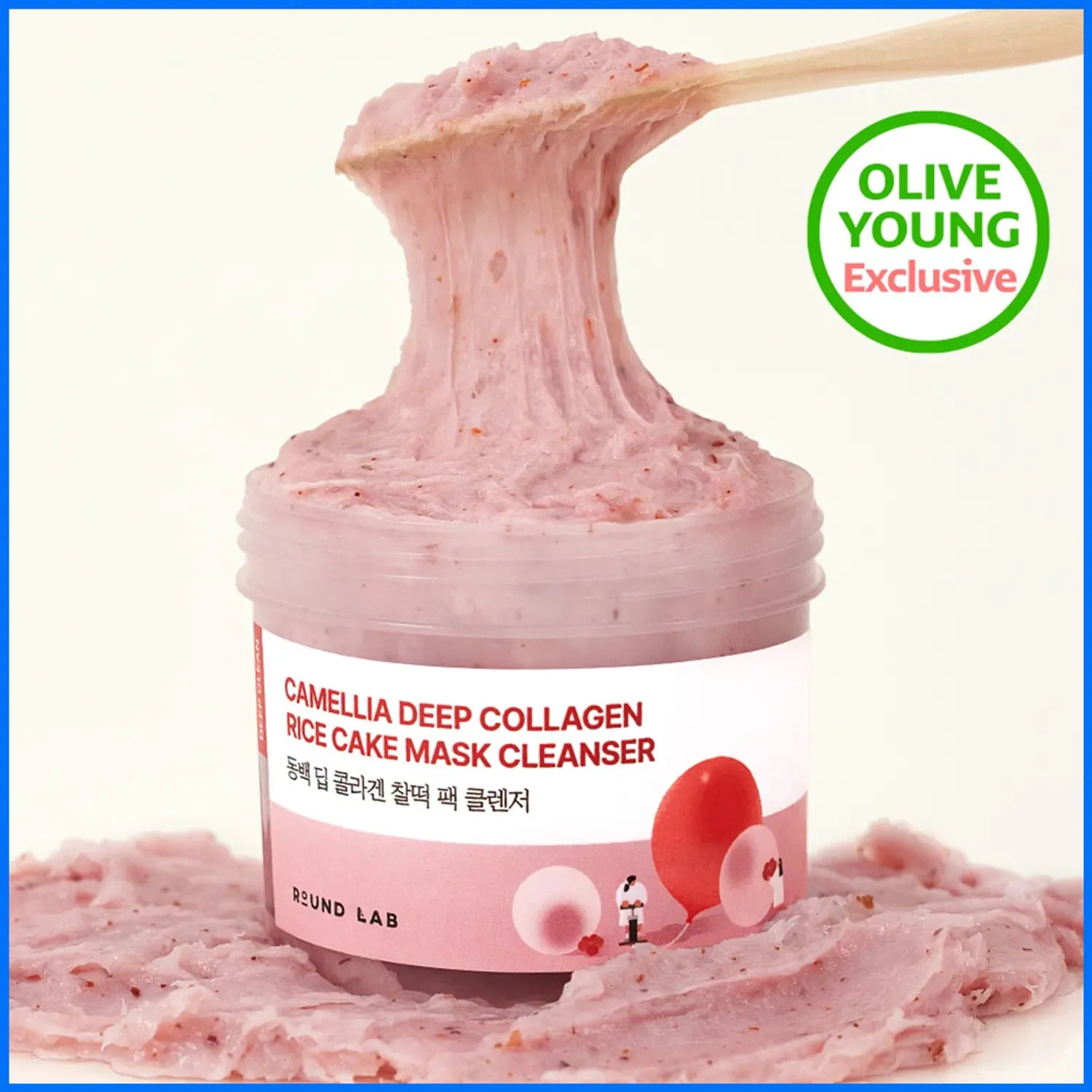 ROUND LAB Camellia Deep Collagen Rice Cake Mask Cleanser 100ml