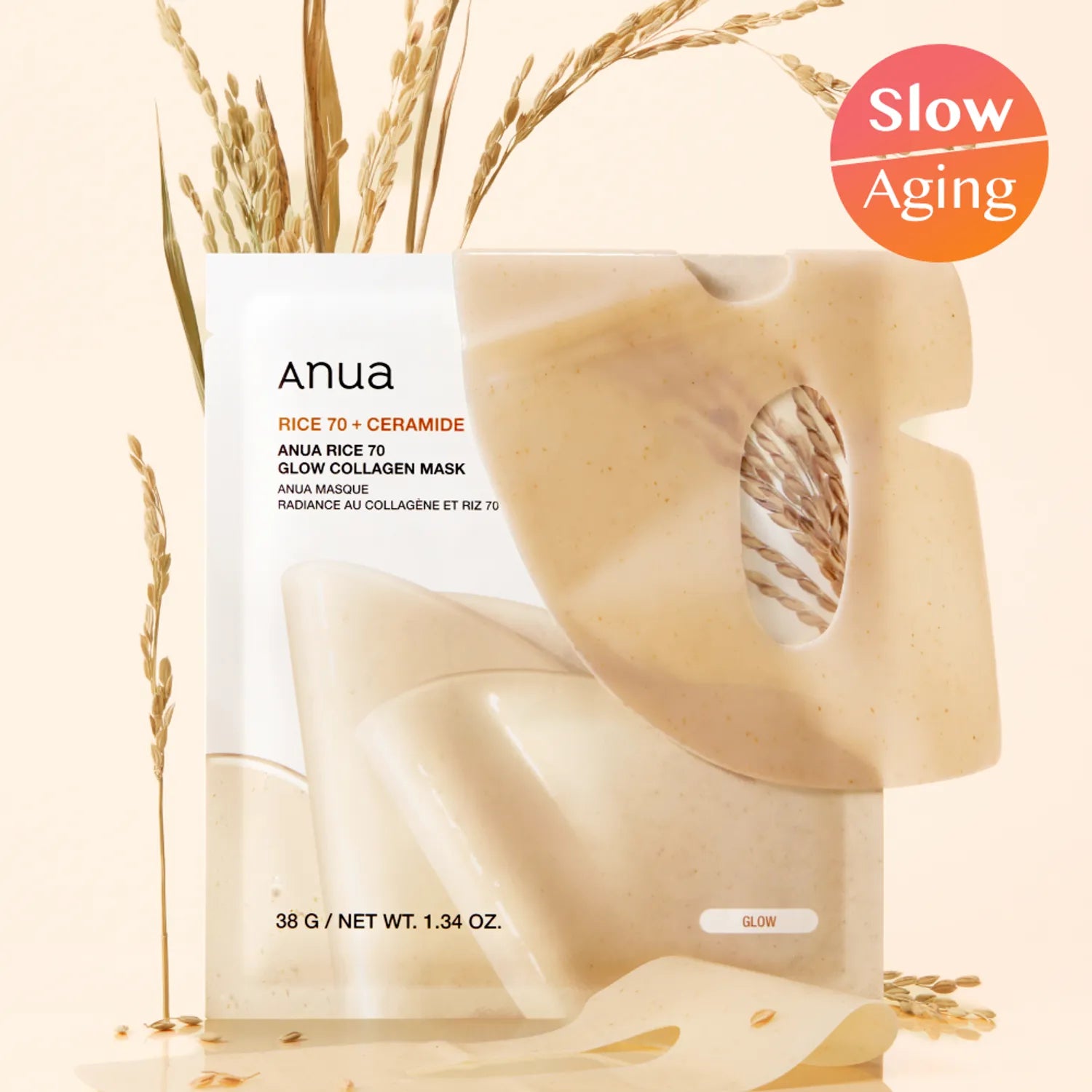 Anua Collagen Mask Sheet 1ea 3Types (Heartleaf / Peach / Rice)