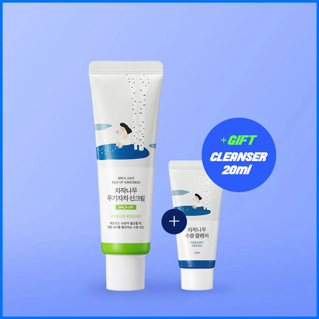 ROUND LAB BIRCH JUICE MILD-UP SUNSCREEN 50ml Special Set (Special Gift: Cleanser 20mL)