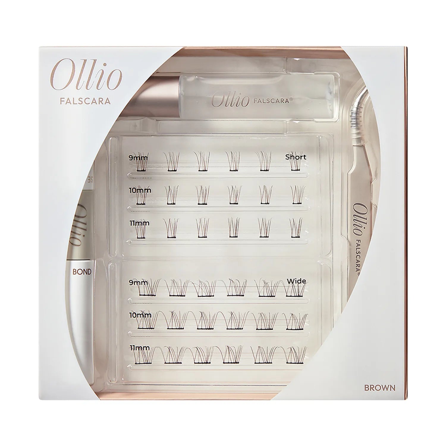 Ollio Falscara Eyelash All-in-One [KIT] (9/10/11mm) 36pcs (+Mini Bond, Tweezer, Mini Remover)