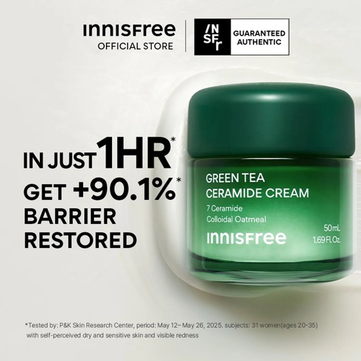 INNISFREE Green Tea Ceramide Cream 50ml Set (+20ml)