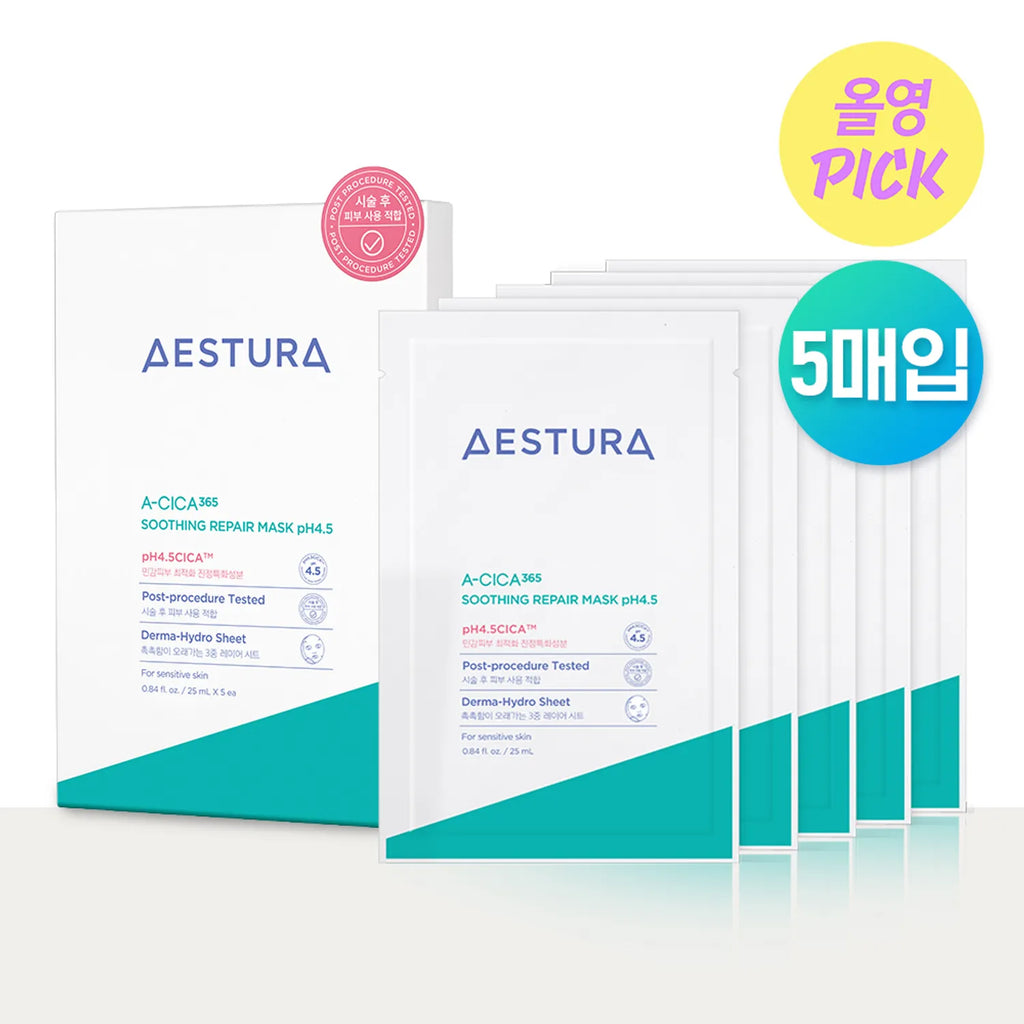 AESTURA A-Cica 365 Soothing Repair Mask Sheet pH4.5*5ea Set