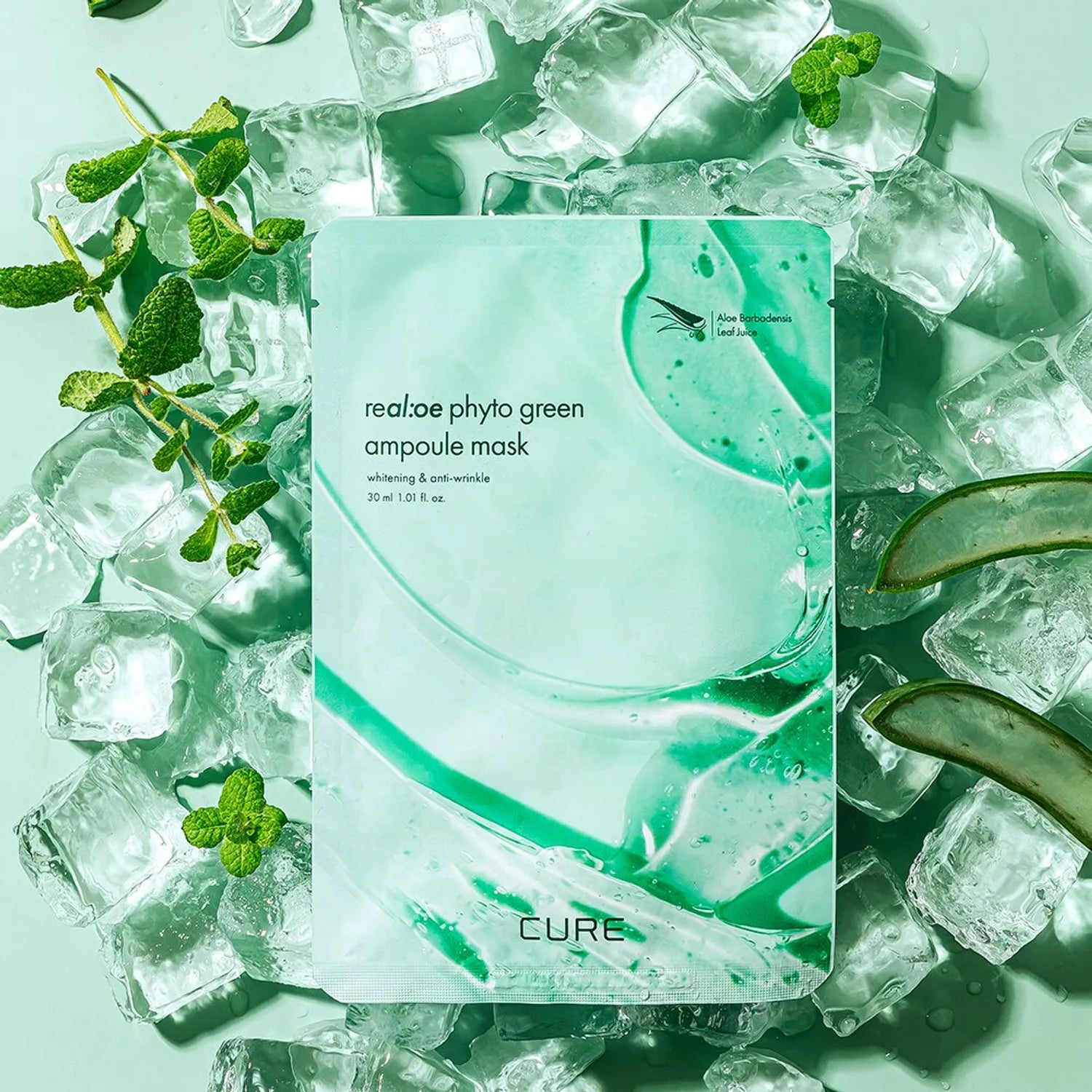 Cure re al:oe Phyto Green Ampoule Mask Sheet 1ea
