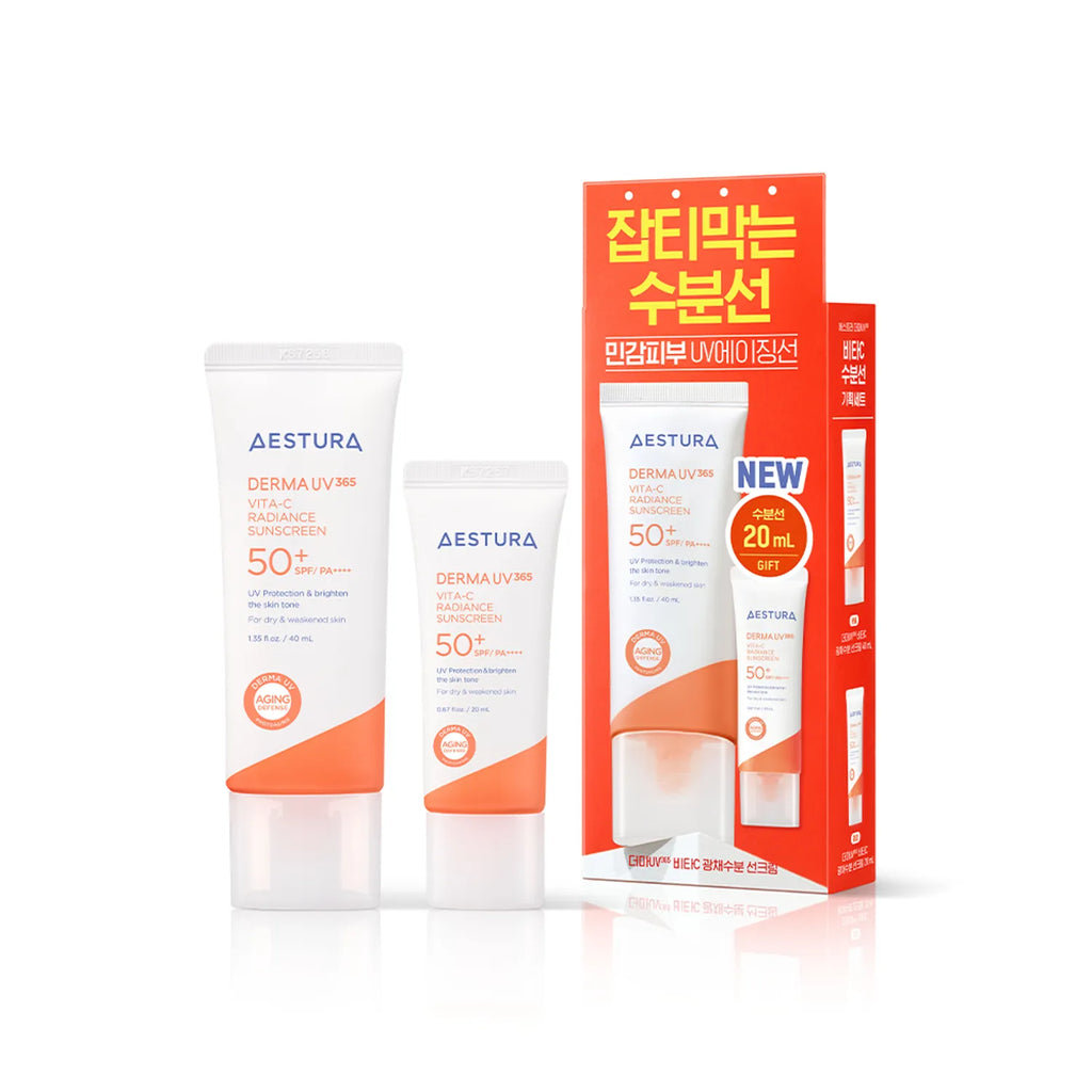 AESTURA Derma UV365 Vita-C Radiance Sunscreen 40ml Set (+20ml)