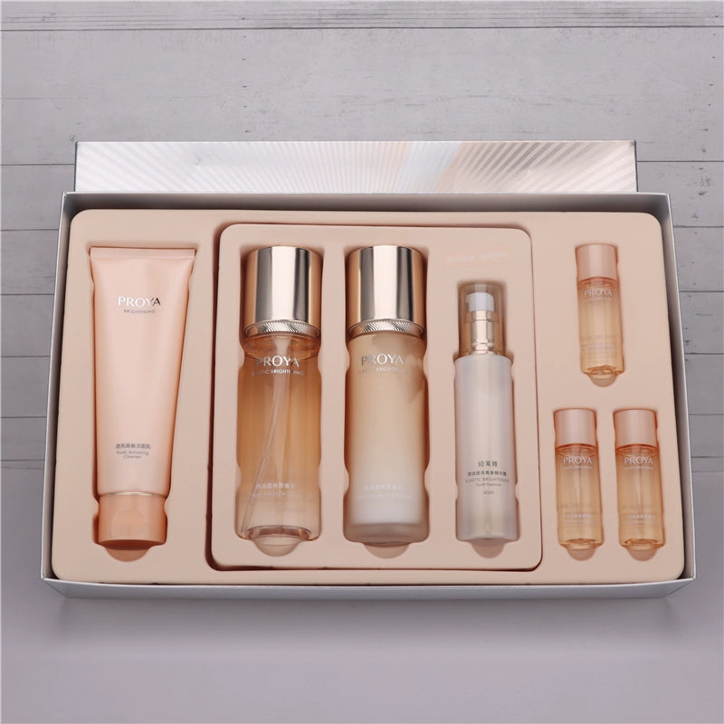 PROYA Double Defense Set  |essence（160+10*3）+Emulsion（120ml）+Serum（40ml）+Foam Cleanser（120ml）+Firming Nourishing Sheet Masks（5 Sheets）