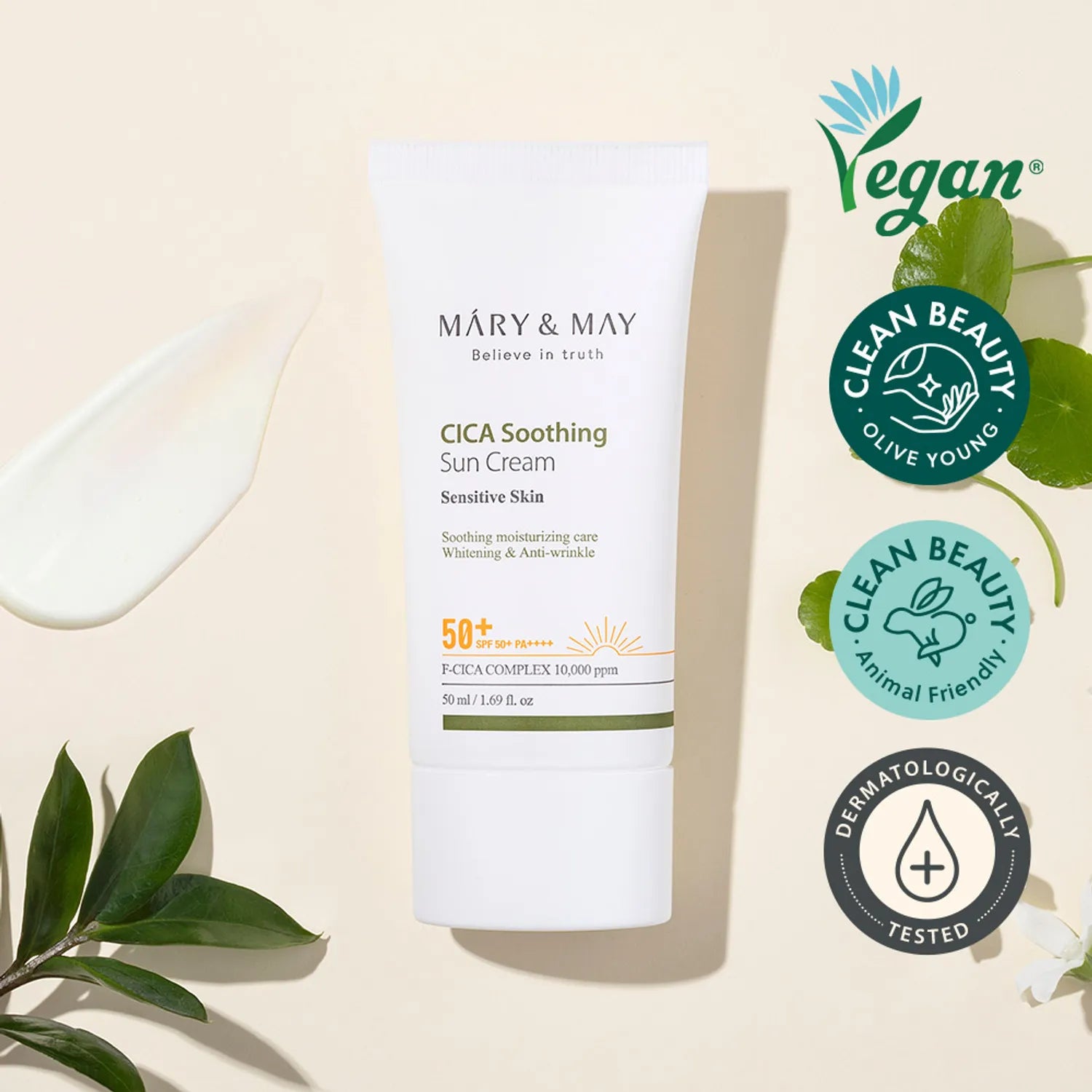 Mary & May Cica Soothing Sun Cream SPF50+ PA++++ 50mL