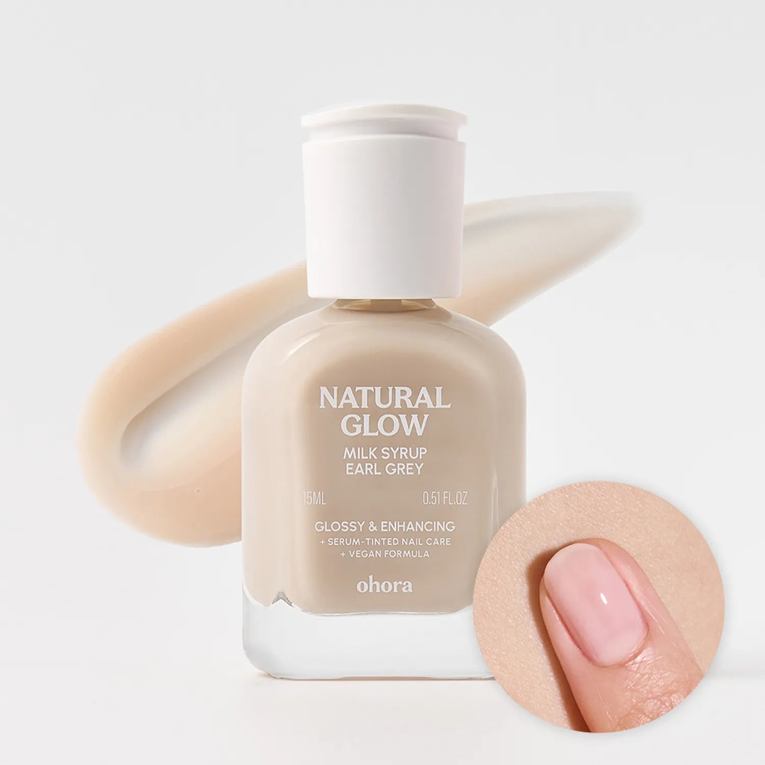 ohora Natural Glow Milk Syrup Nail Strengthener 15ml (10 Colors)