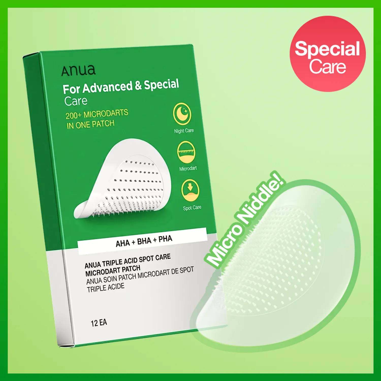 Anua Triple Acid Spot Care Microdart Patch 12ea