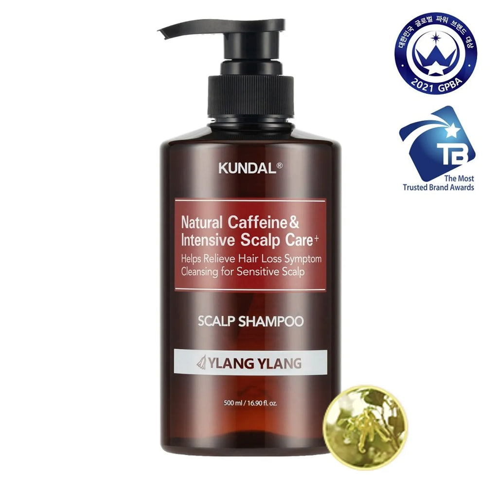 KUNDAL Natural Caffeine & Intensive Scalp Care+ Scalp Shampoo 500mL #Baby Powder