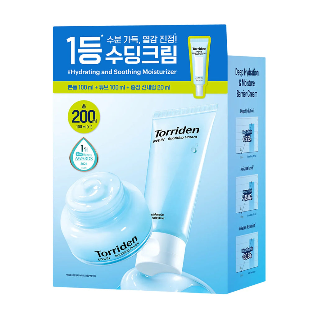 Torriden Dive-In Soothing Cream 100ml Double Pack (+Sun Serum 20ml)