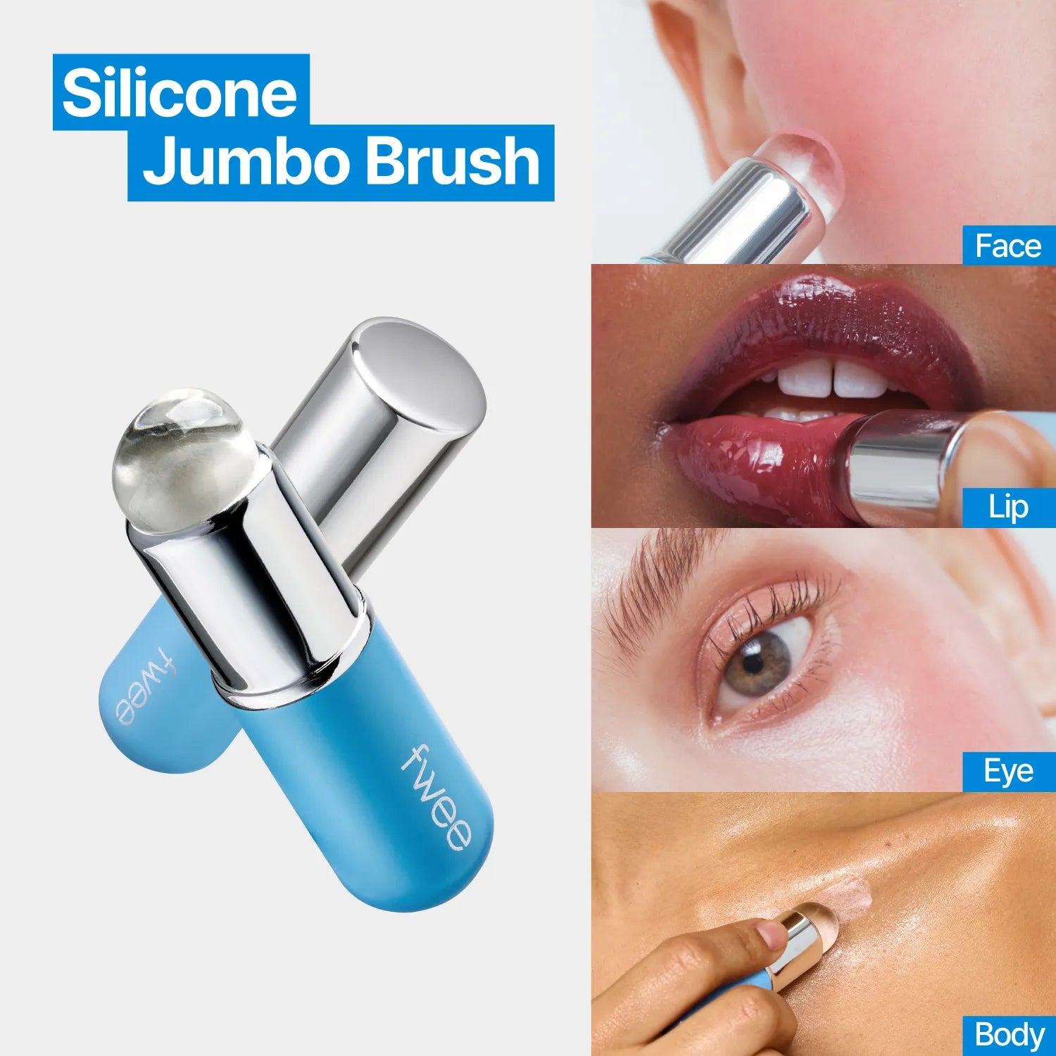 fwee TRIPLE Lip&Cheek Pots & Jumbo Brush Set (2 options)