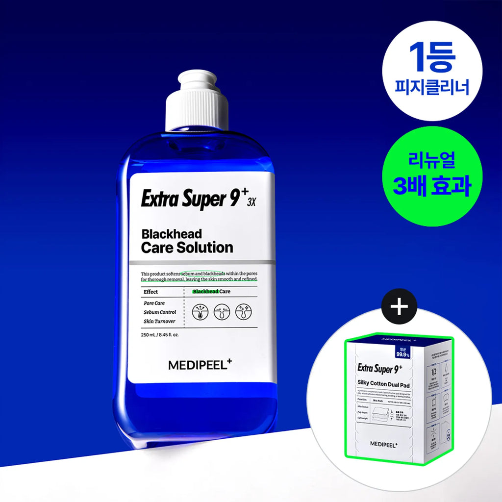 MEDI-PEEL Extra Super 9 Plus 3X 250ml Set (+Cotton Pads 40P)