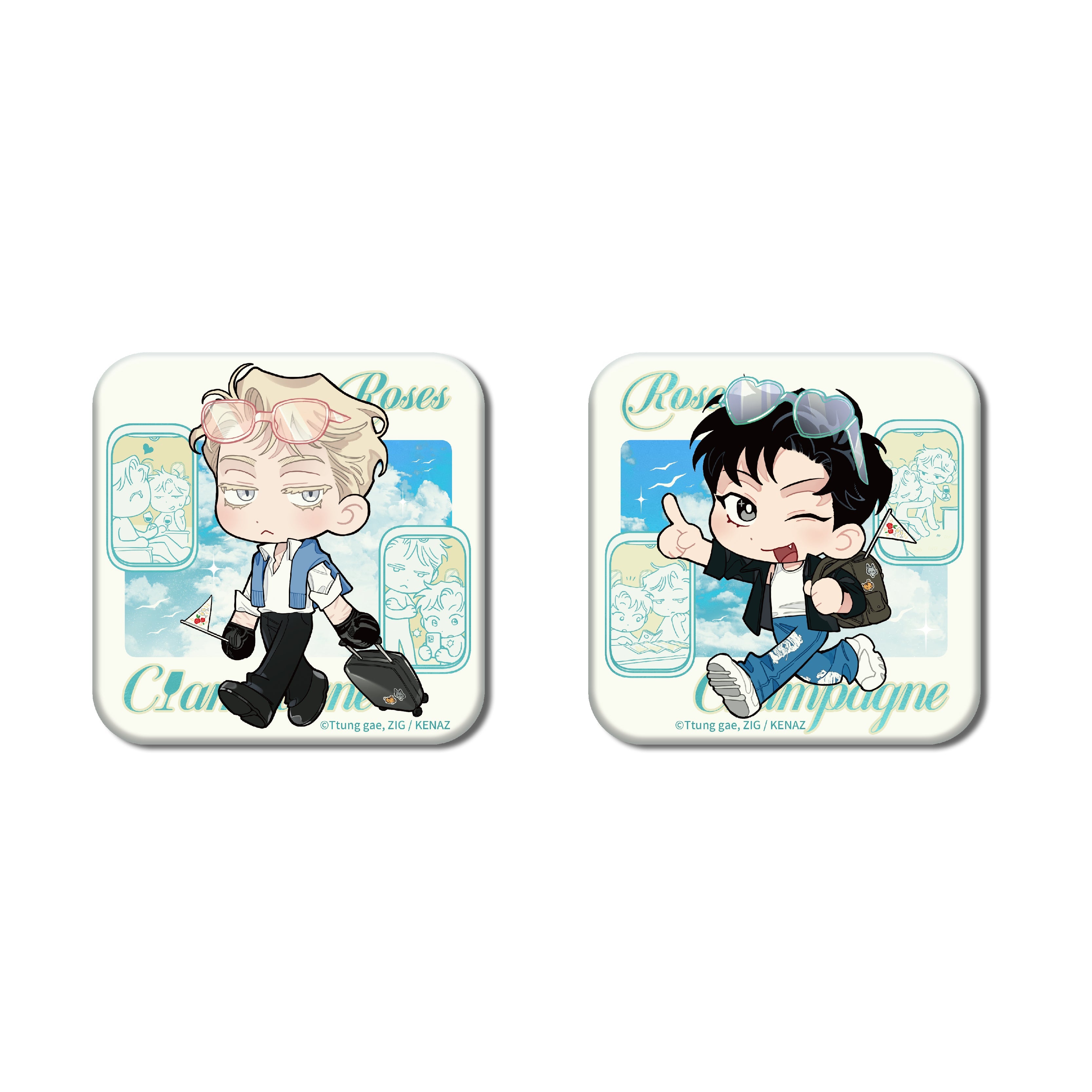 Roses And Champagne | Shikishi Board & Badge & Acrylic Stand Figure & Fridge Magnet