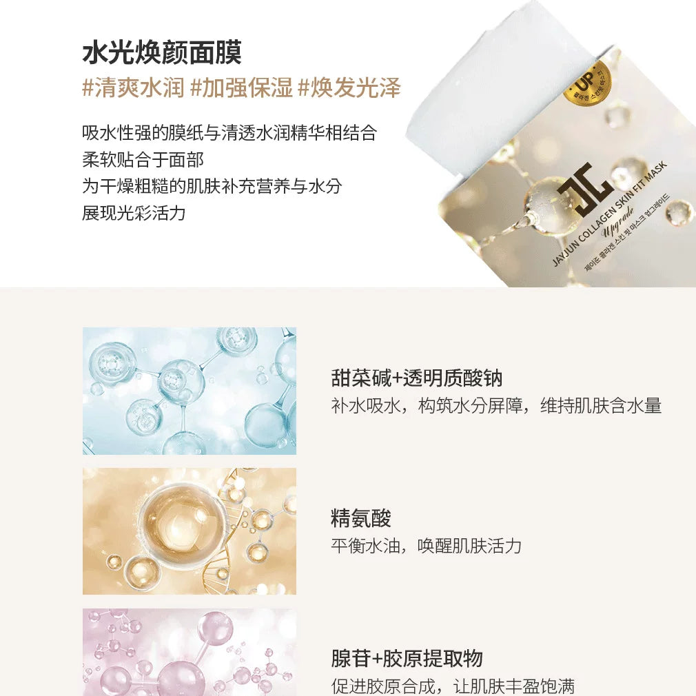 【新客体验】JAYJUN捷俊焕颜水光面膜单部曲新版 3片补水保湿面膜