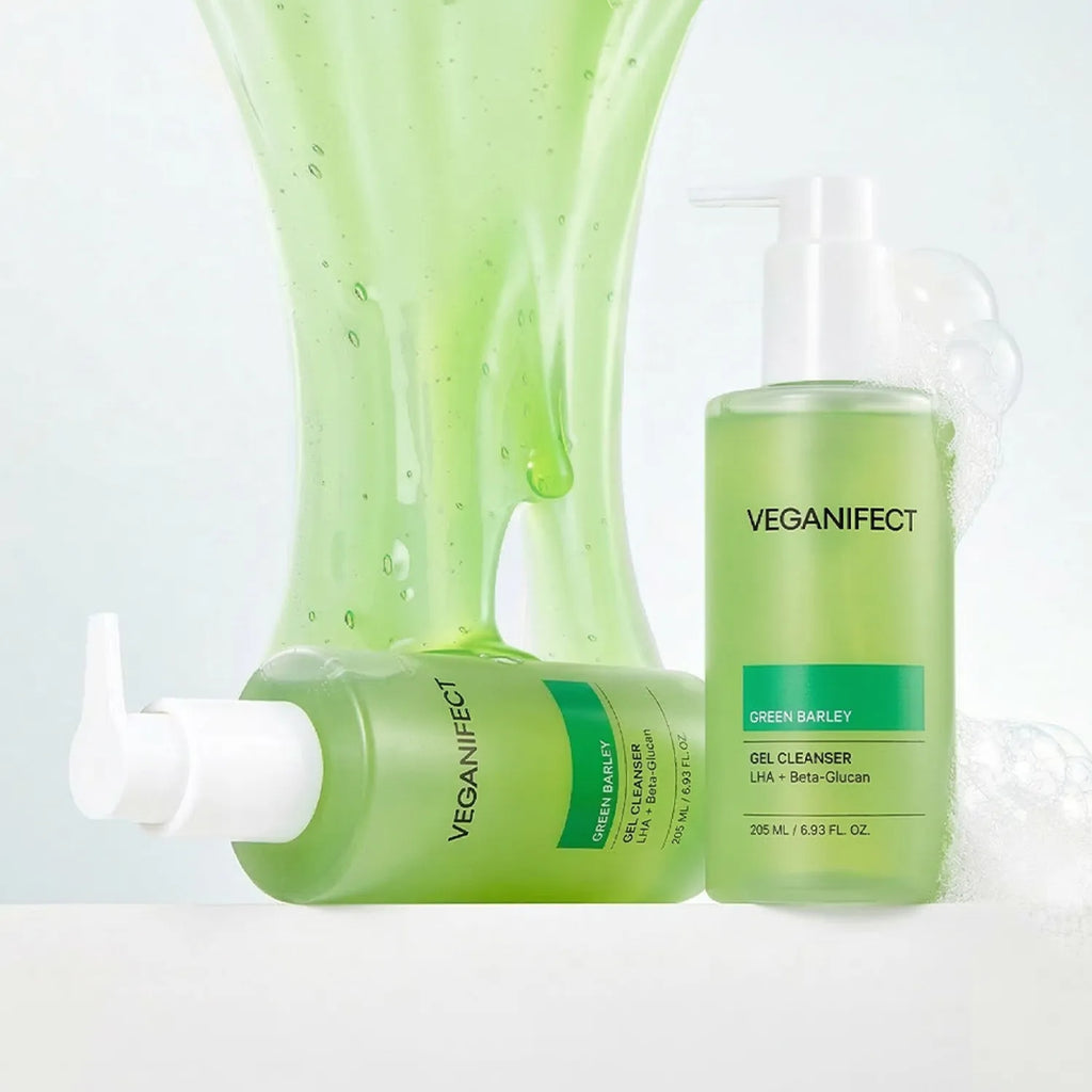 veganifect Green Barley LHA Gel Cleanser 205ml Set (+Cleansing Oil 20g)