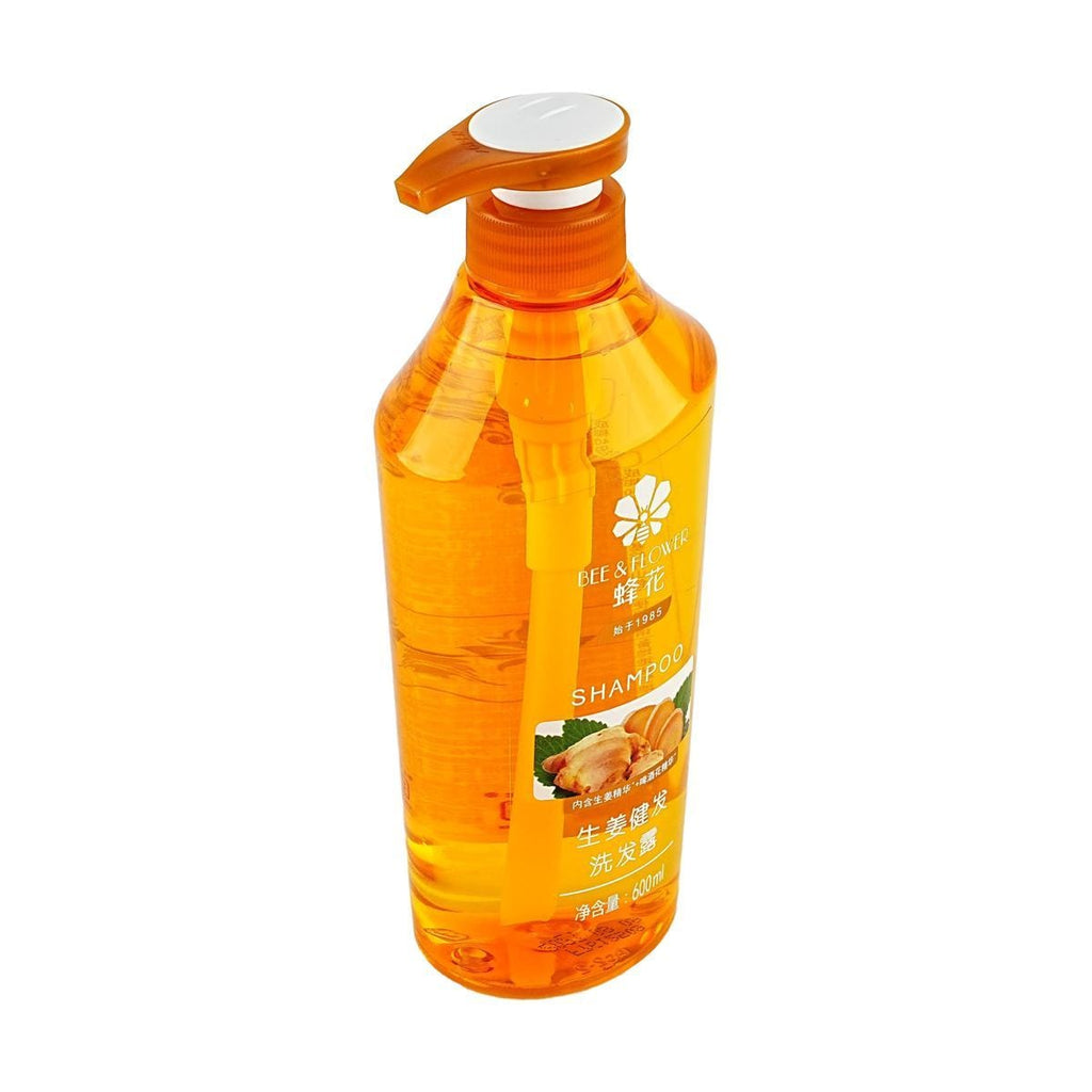 蜂花BEE&FLOWER 生姜啤酒花精华洗发水 无硅油生姜健发洗发露 600ml 去油蓬松 强韧亮泽 改善断发 油腻扁塌发丝脆弱分叉打结发质