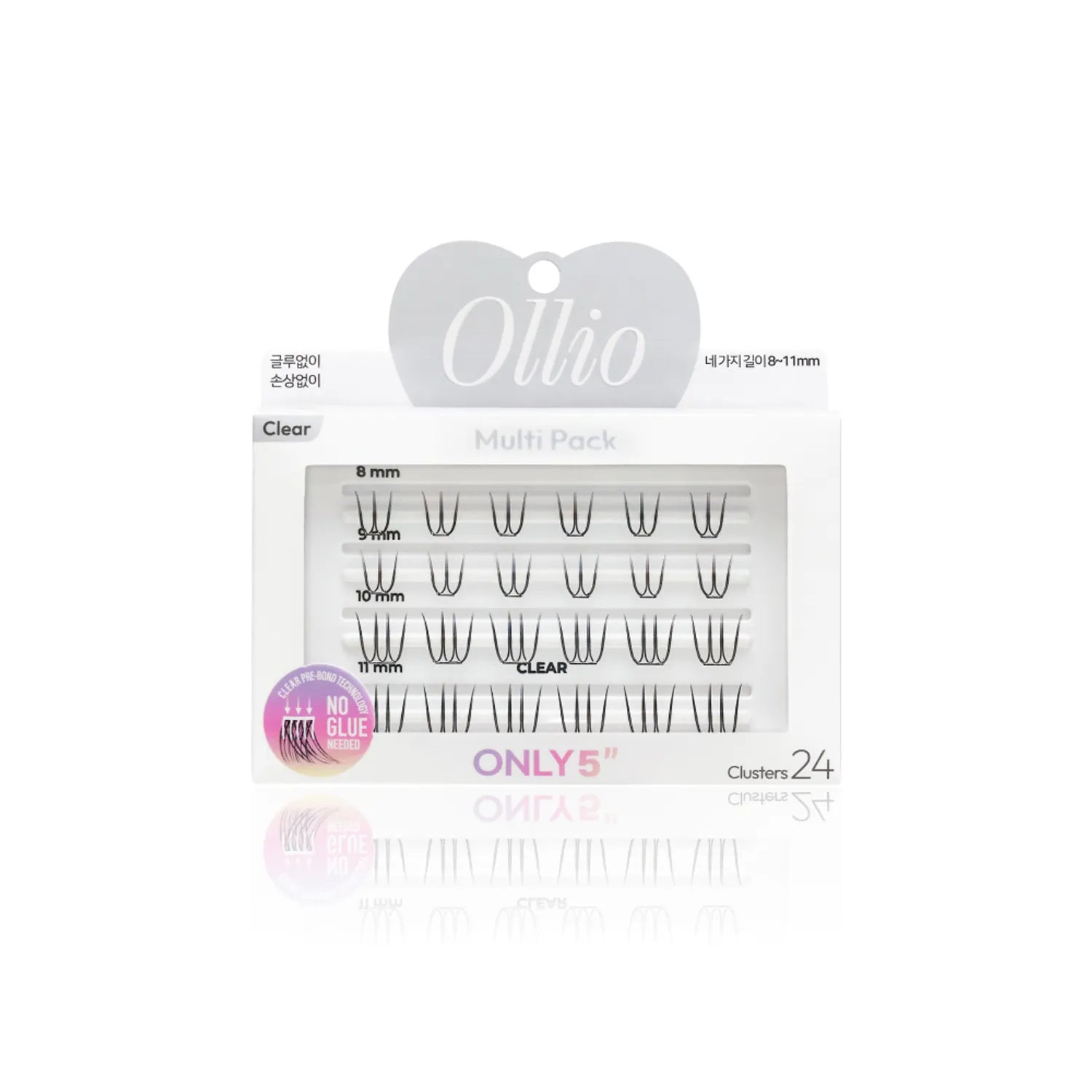 Ollio No Glue Eyelash [Multi PACK] (8/9/10/11mm) 24pcs