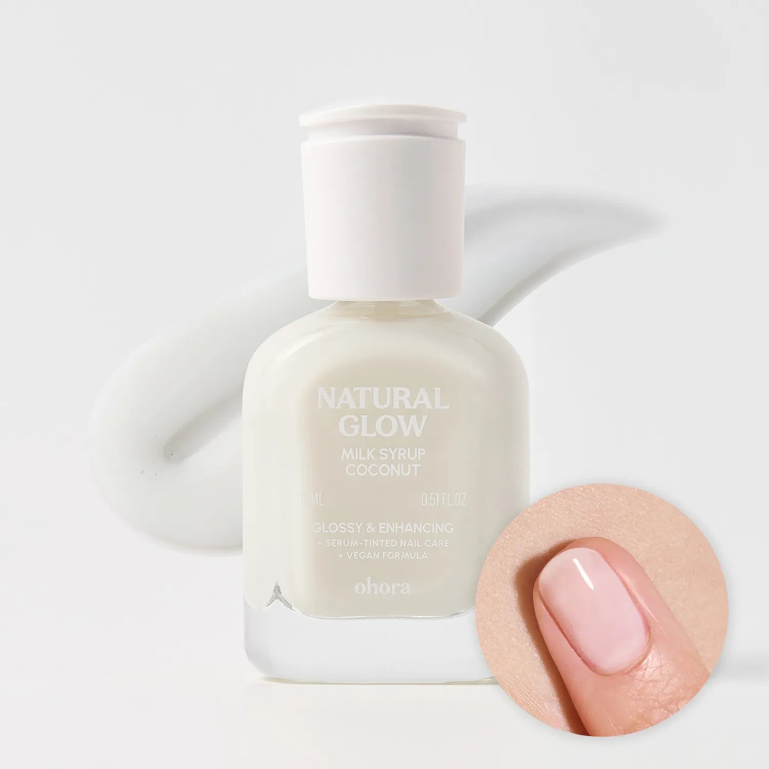 ohora Natural Glow Milk Syrup Nail Strengthener 15ml (10 Colors)
