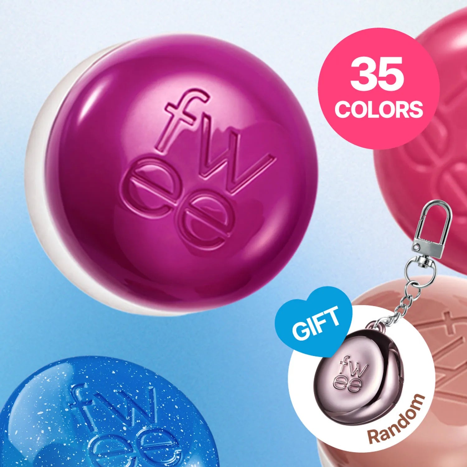 fwee Lip & Cheek Blurry Pudding Pot Set (9 Colors) (+Pendant Keyring)