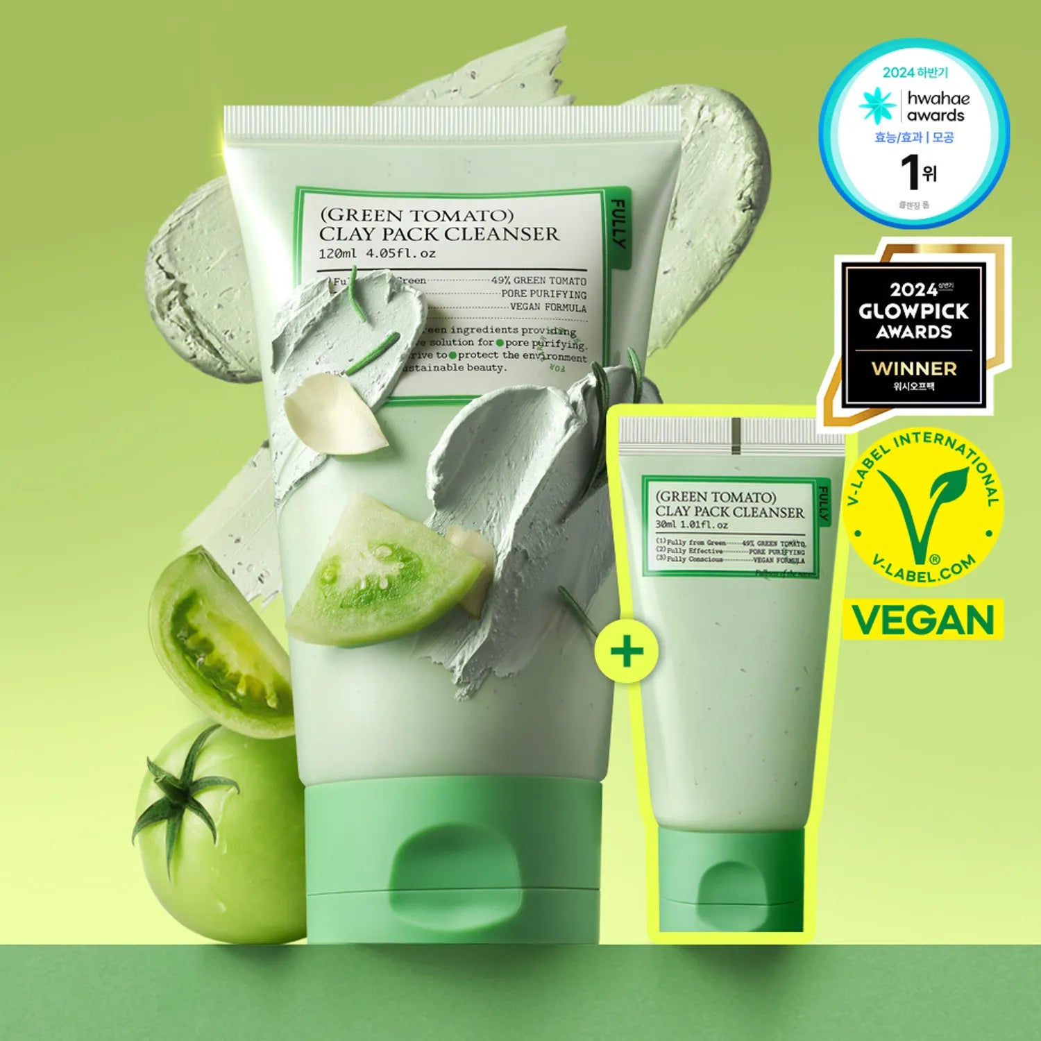 fully Green Tomato Clay Pack Cleanser 120ml Set (+30ml*2ea)