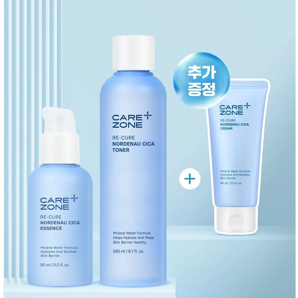 CAREZONE Re-Cure Nordenau Cica 2pcs Set (Toner 240mL+Essence 90mL)