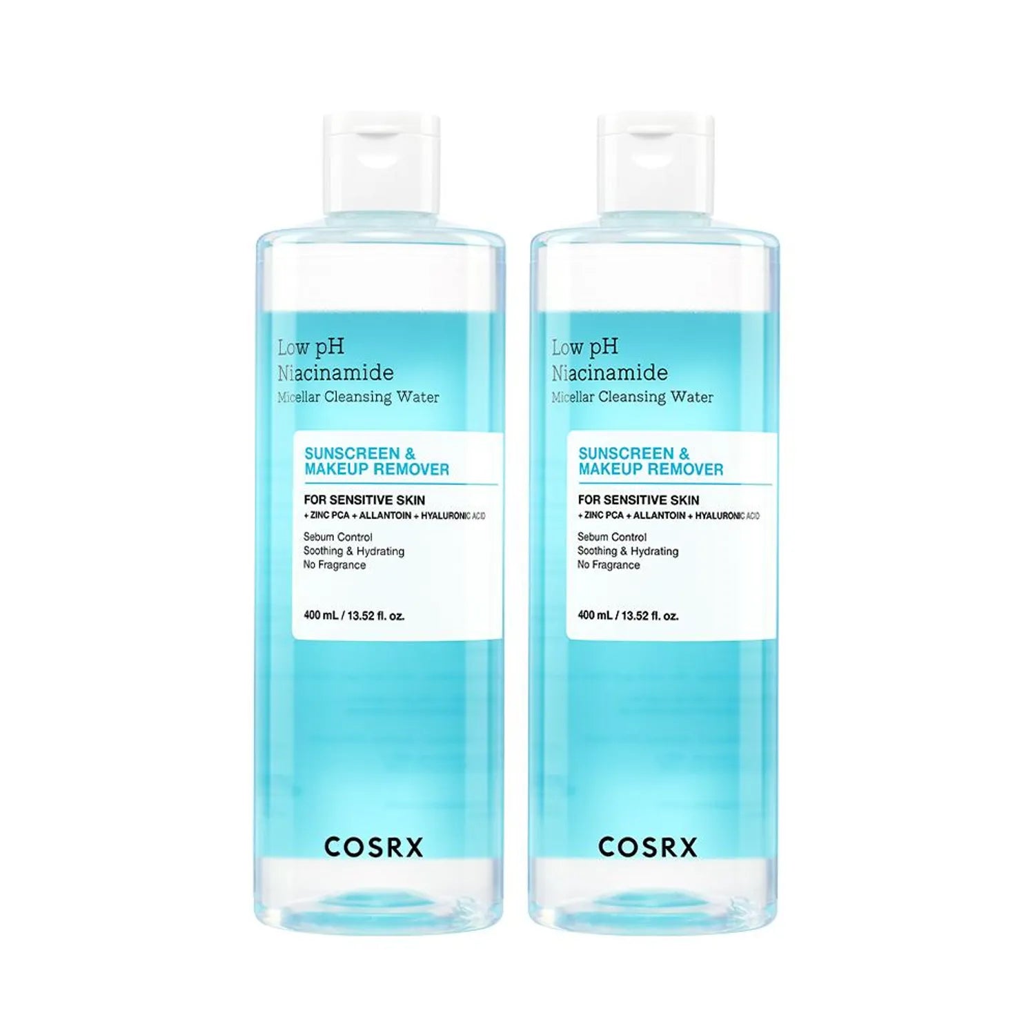 COSRX Low pH Niacinamide Micellar Cleansing Water 400ml 2ea Set