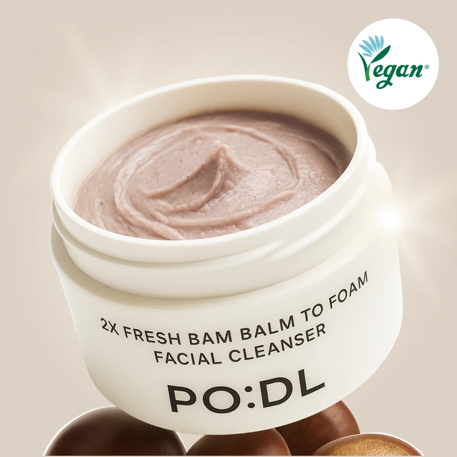 PODL 2X Fresh Bam Balm To Foam Facial Cleanser 130ml Set (+Dual Pore Brush + Wrist Wash Band)