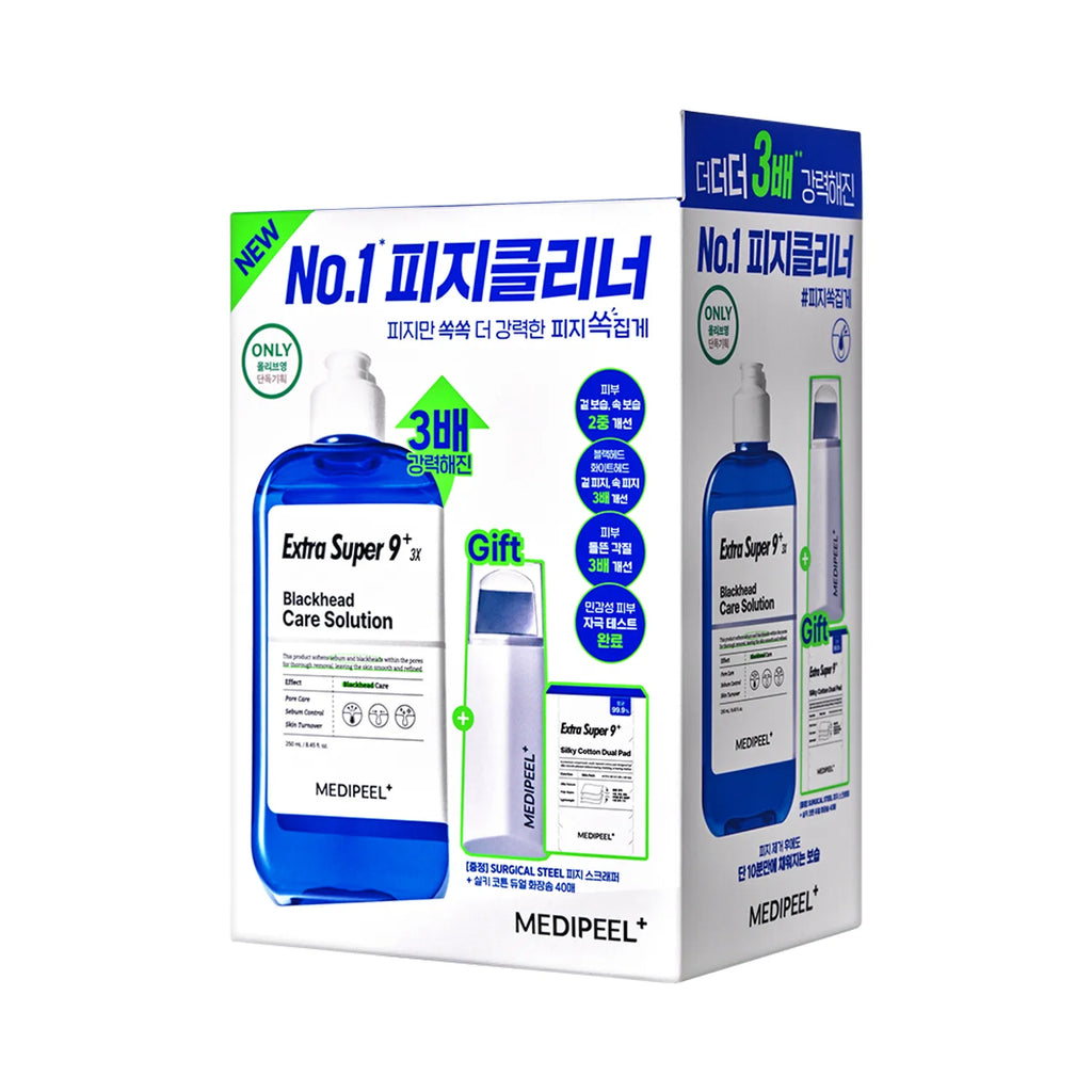 MEDI-PEEL Extra Super 9 Plus 3X 250ml Set (+Cotton Pads 40P+Scraper)