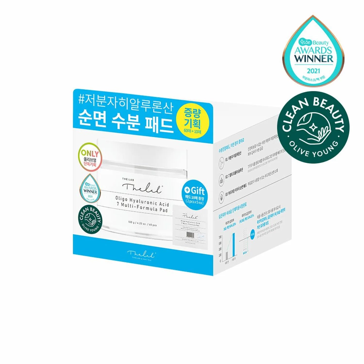 THE LAB by blanc doux Oligo Hyaluronic Acid 7 Multi-Formula 60 Pads Special Offer (+10 Pads)