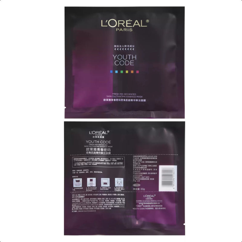 L'OREAL YOUTH CODE FRESH MIX FERMENT PRE- ESSENCE MASK 5pcs
