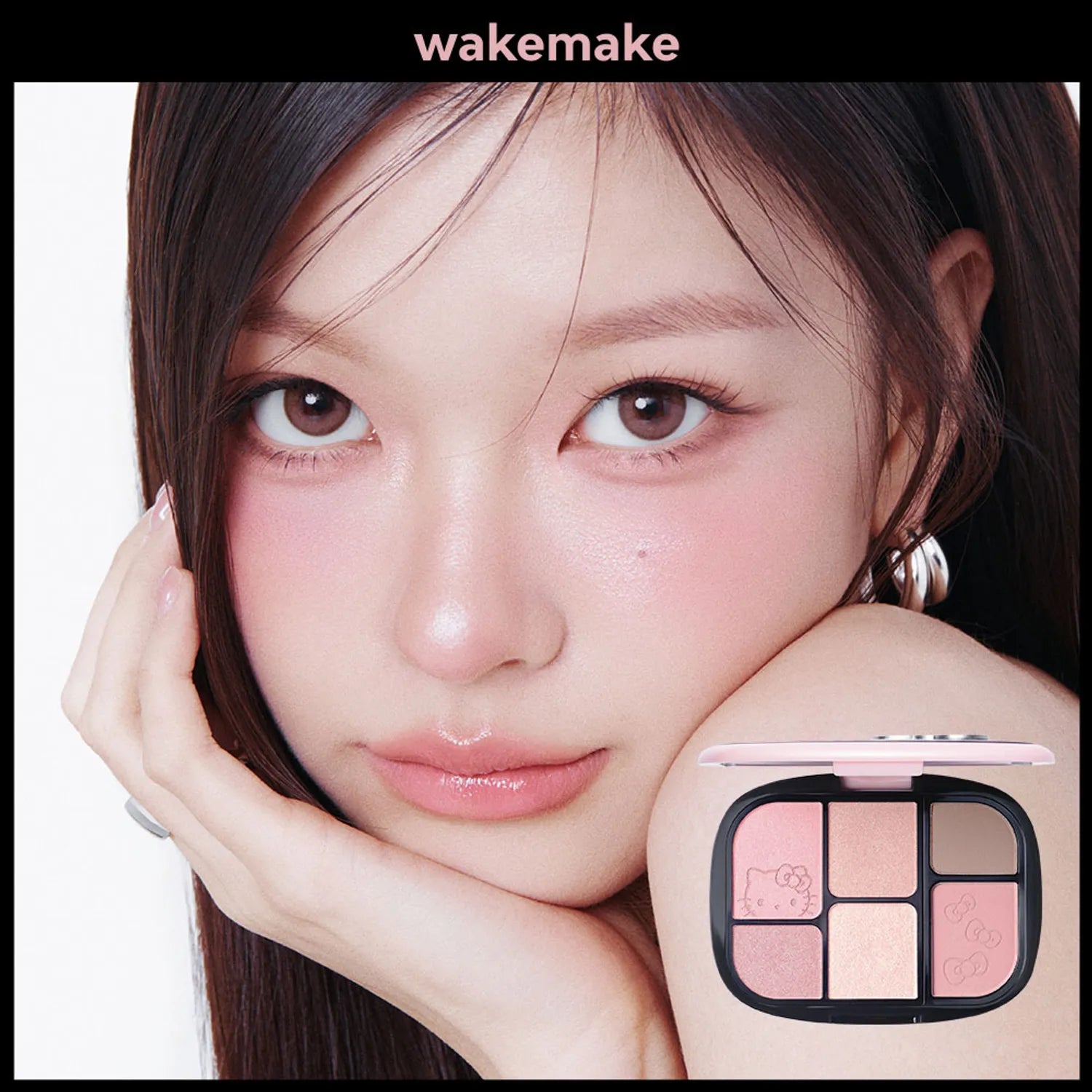 [HELLO KITTY] WAKEMAKE Soft Sheer Multi Palette 13 Pink Shell