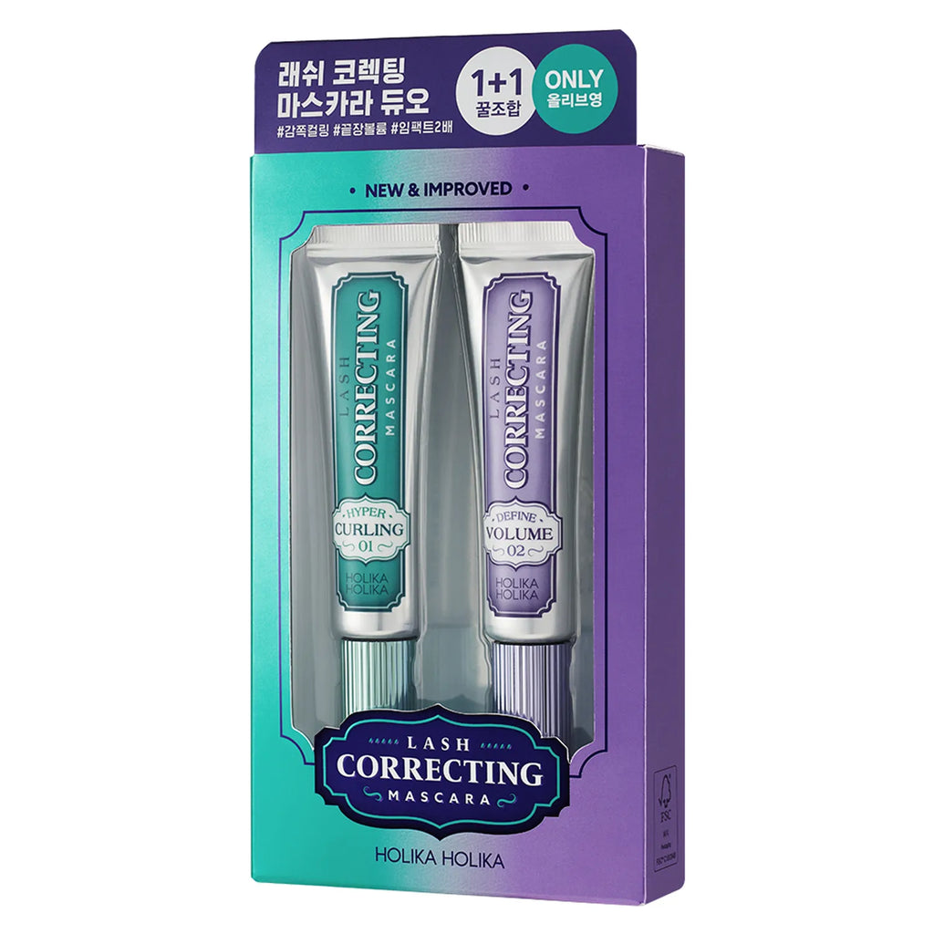 Holika Holika Lash Correcting Mascara Cross Combo Set 9g*2ea (Reformulated)