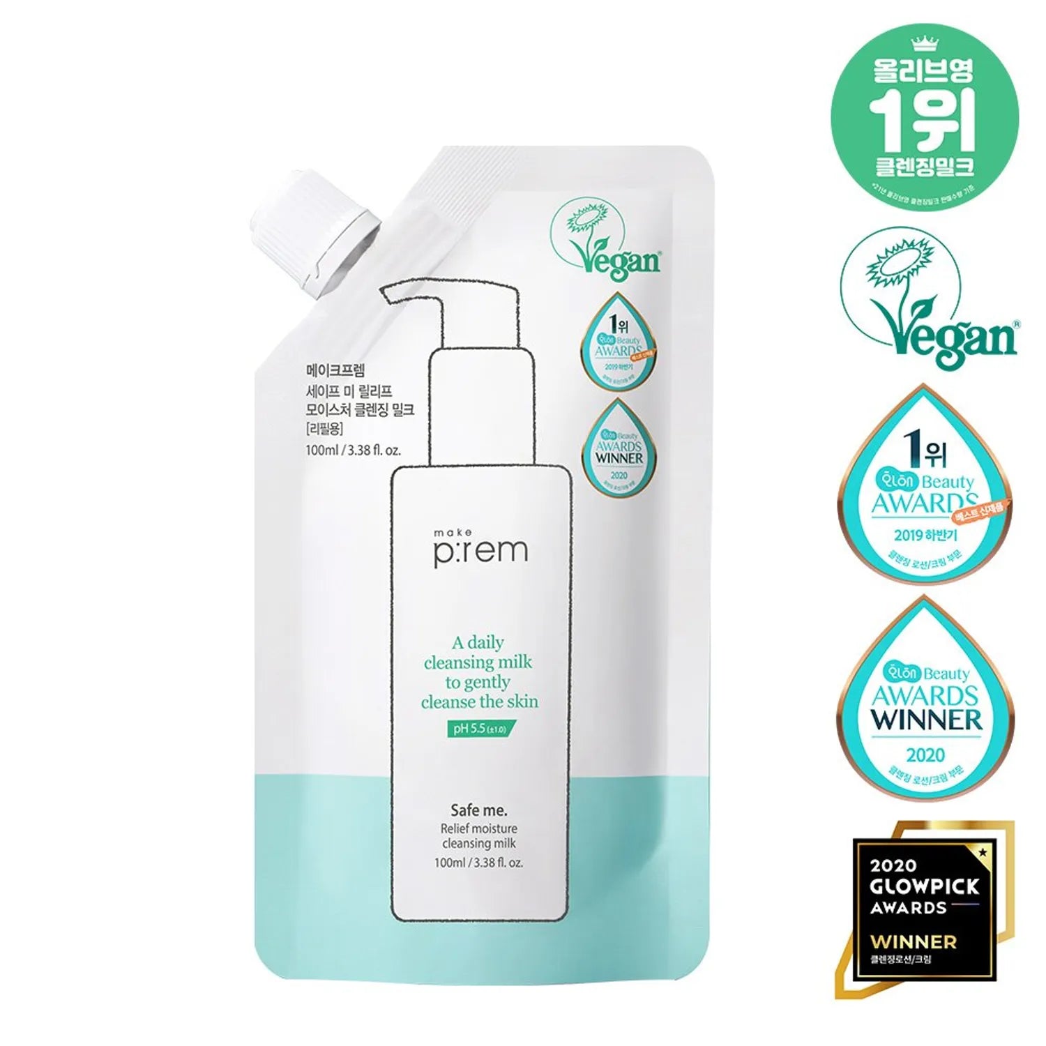 makeprem Safe Me Relief Moisture Cleansing Milk 100mL