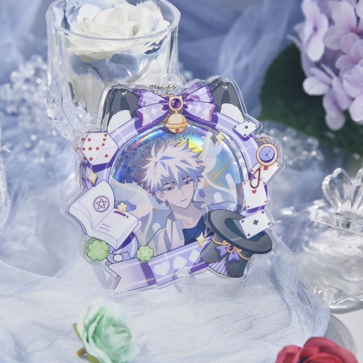 Anime Badge Display | Alice's Night Series Acrylic Badge Holder FUNIMECITY Goods Display - FUNIMECITY