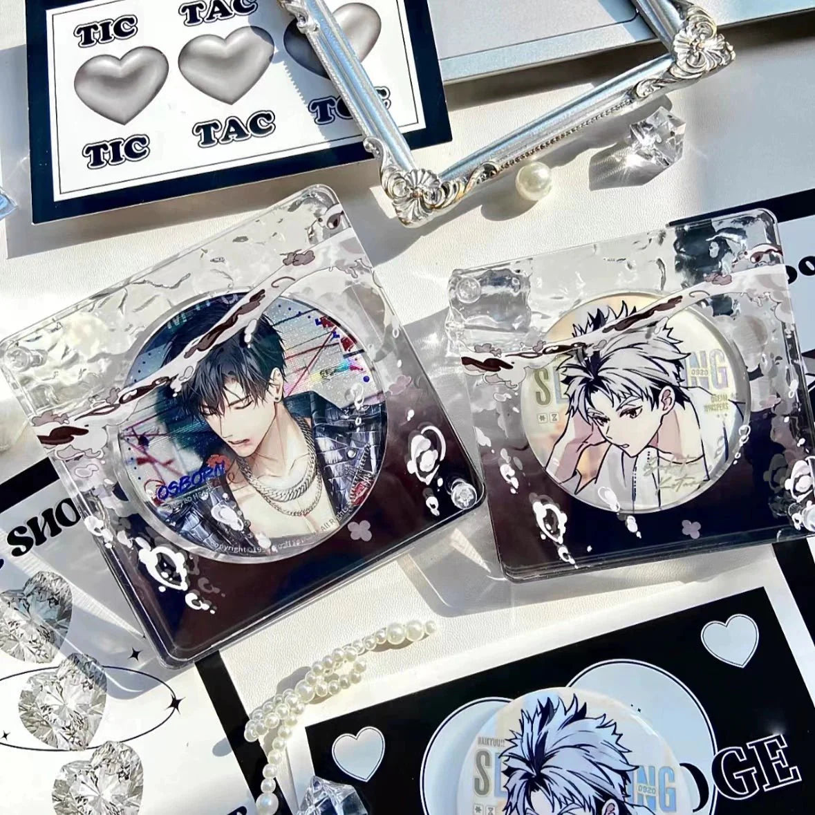 Anime Badge Display | Chen Ni Series Acrylic Gradient Water Ripple Badge Standee FUNIMECITY Goods Display - FUNIMECITY