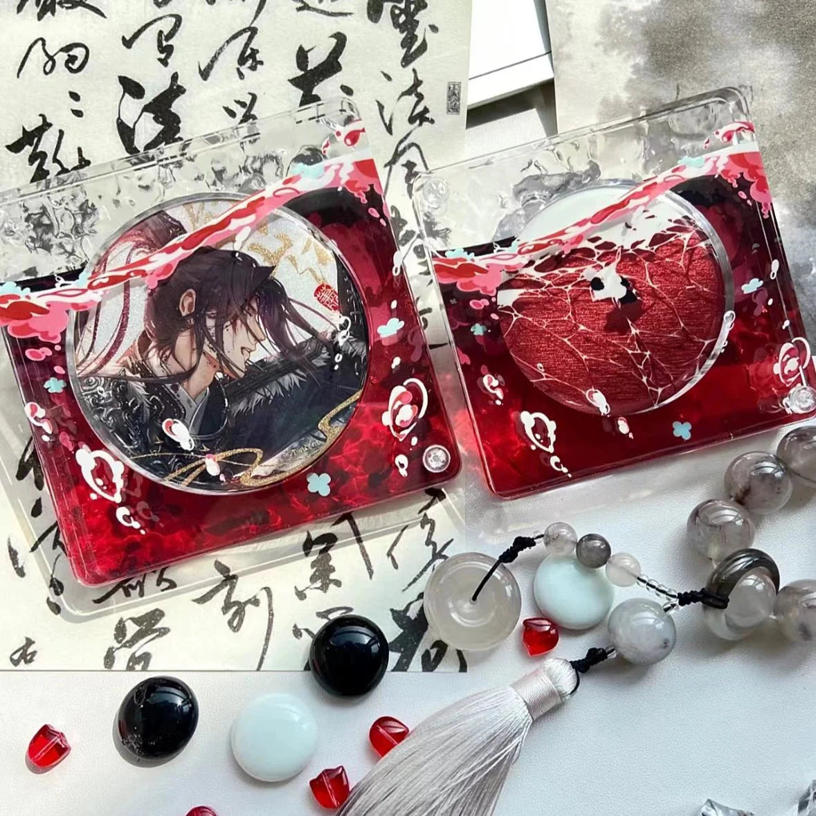 Anime Badge Display | Chen Ni Series Acrylic Gradient Water Ripple Badge Standee FUNIMECITY Goods Display - FUNIMECITY