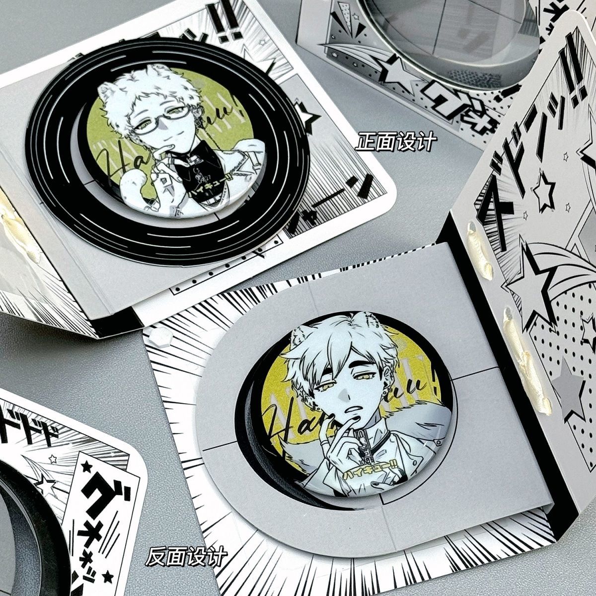 Anime Badge Display | Ribbon Rotating Paper DIY Badge Holder