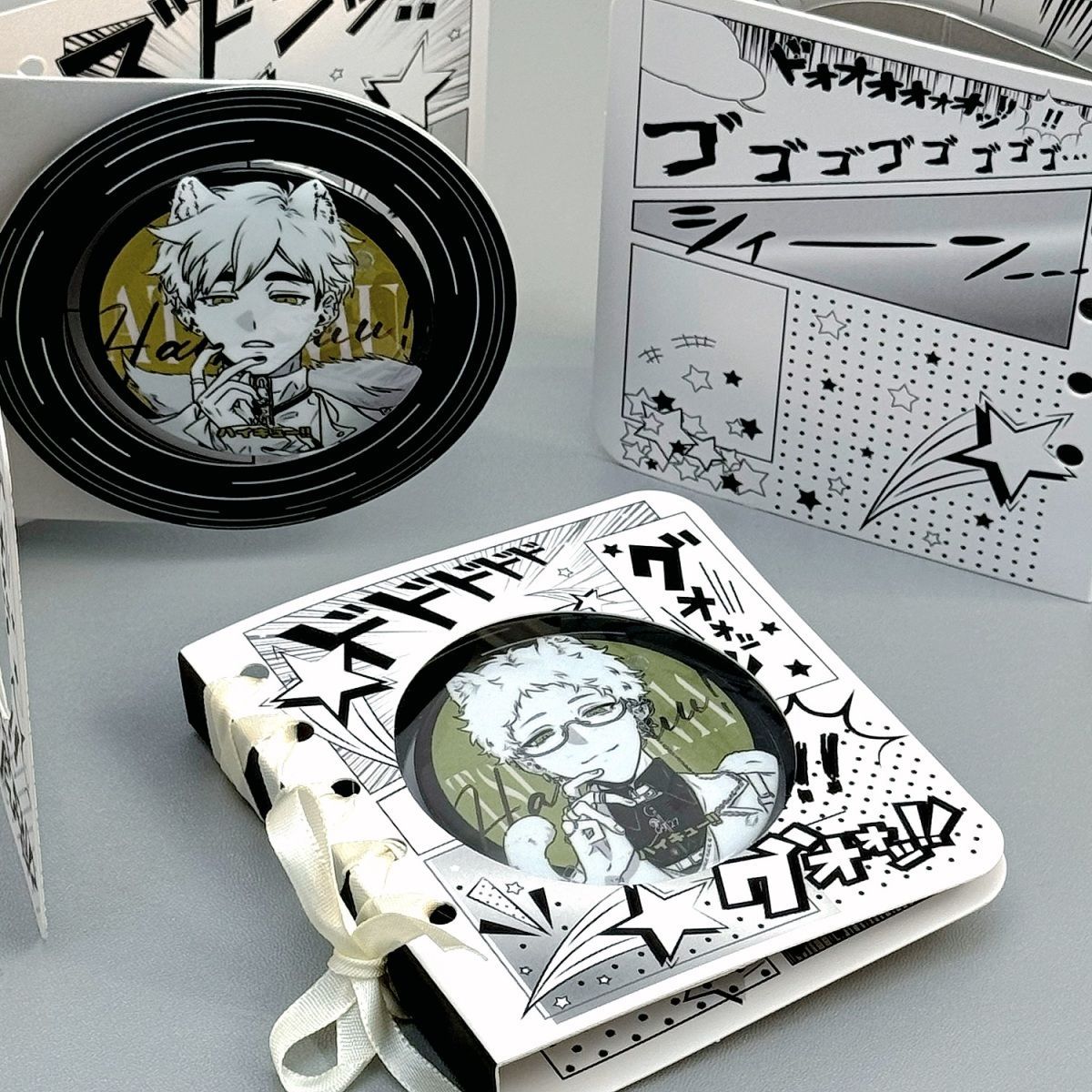 Anime Badge Display | Ribbon Rotating Paper DIY Badge Holder